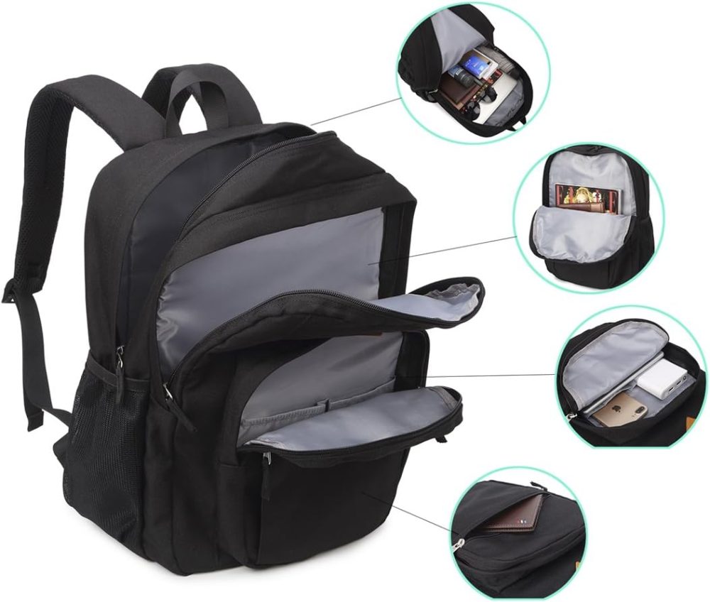 abshoo Classical Basic Travel Backpack For School Water Resistant Bookbag - Image 9