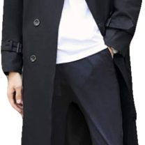 Man's Double Breasted Trench Coat Oversized Casual windbreaker Lapel Long Jacket Overcoat