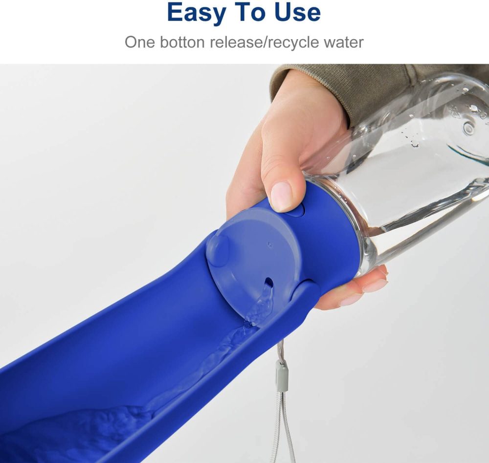 WePet Foldable Portable Dog Water Bottle Puppy Water Dispenser with Drinking Feeder, 12 OZ, High-Temperature Resistant Leak Proof for Pets Outdoor Walking, Hiking, Travel, Food Grade Plastic BPA Free - Image 2