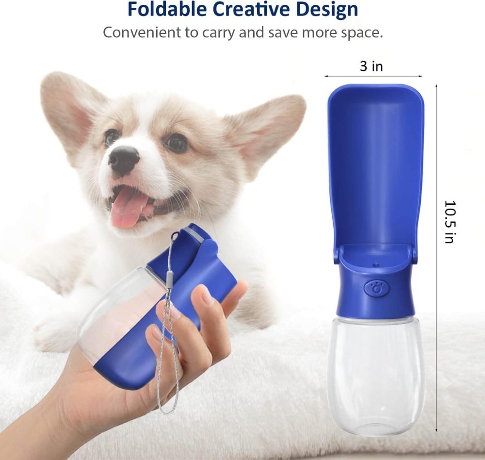 WePet Foldable Portable Dog Water Bottle Puppy Water Dispenser with Drinking Feeder, 12 OZ, High-Temperature Resistant Leak Proof for Pets Outdoor Walking, Hiking, Travel, Food Grade Plastic BPA Free - Image 3
