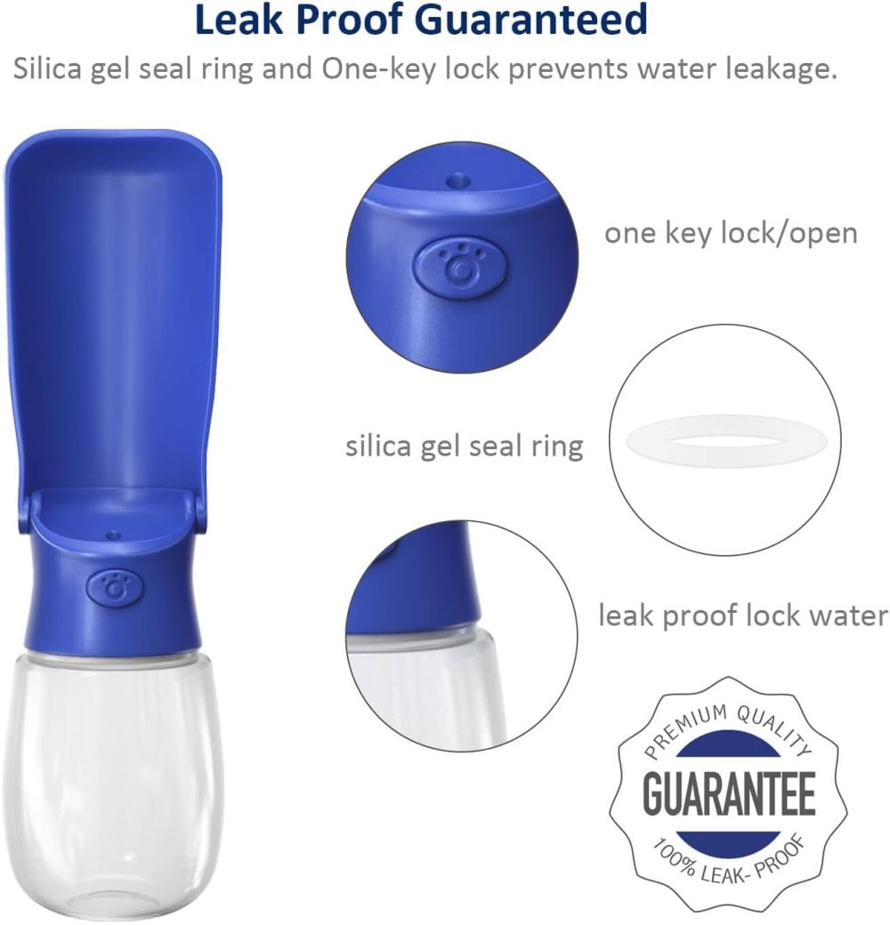 WePet Foldable Portable Dog Water Bottle Puppy Water Dispenser with Drinking Feeder, 12 OZ, High-Temperature Resistant Leak Proof for Pets Outdoor Walking, Hiking, Travel, Food Grade Plastic BPA Free - Image 5